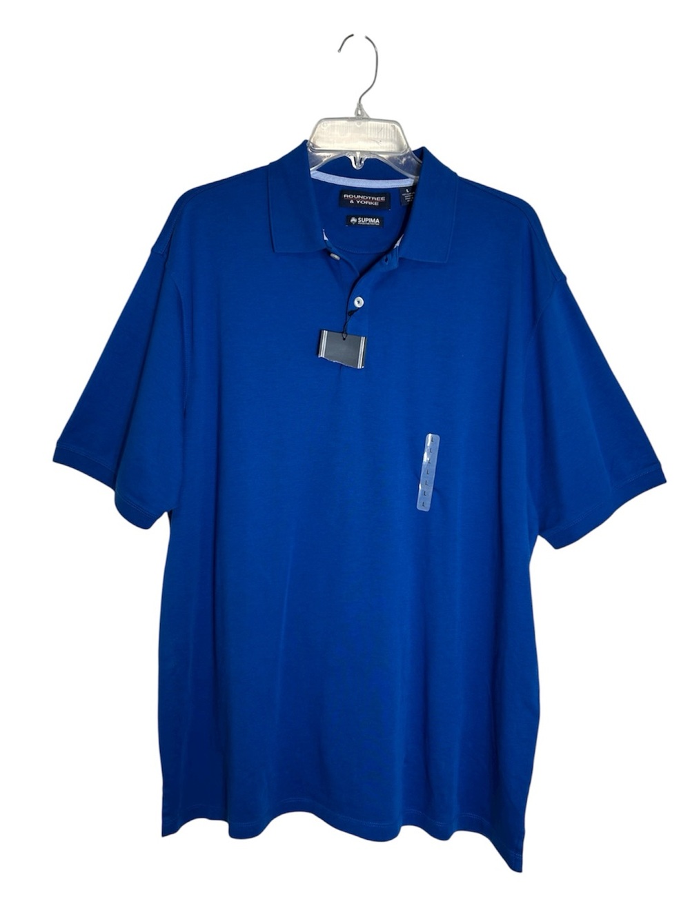 Roundtree & Yorke Supima Cotton Royal Blue Short Sleeve Soft Polo Shirt L